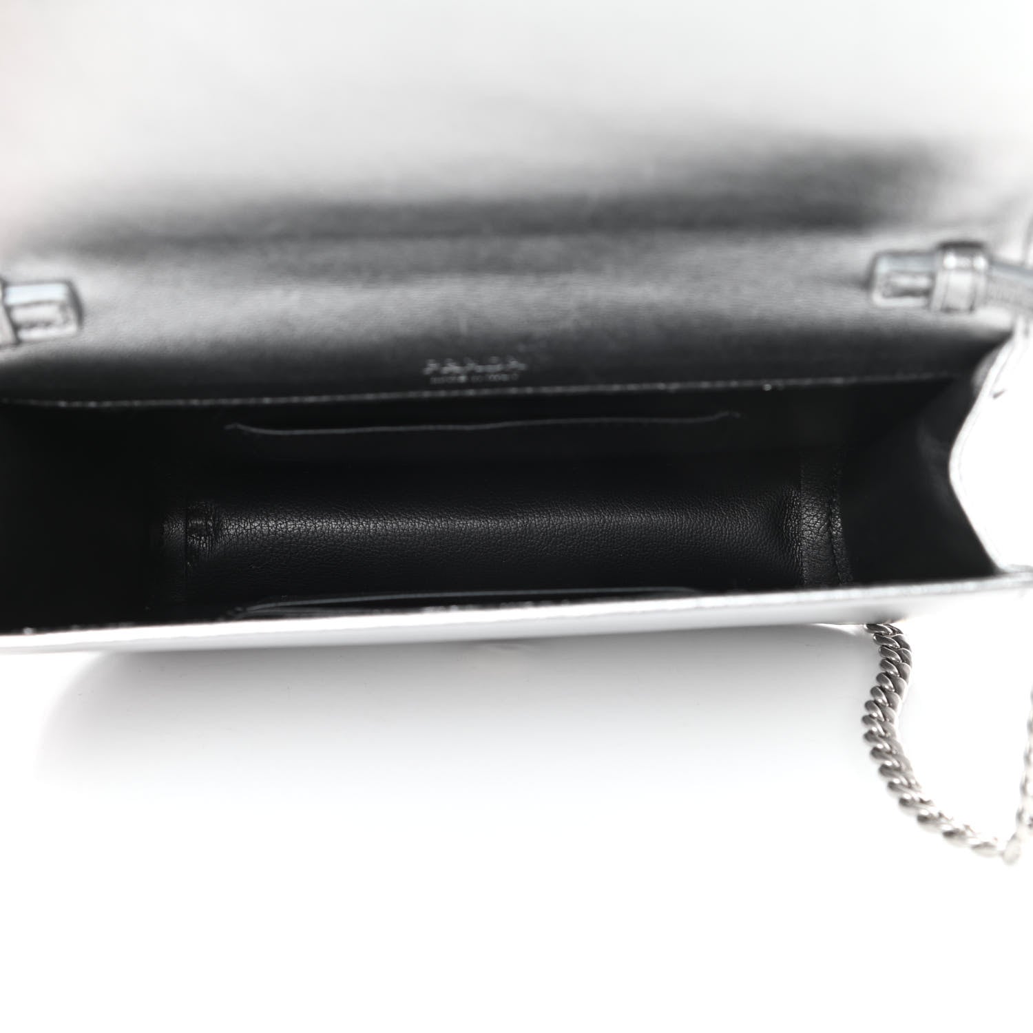 Prada Metallic Nappa Impunture Small Diagramme Crossbody Bag Cromo 5 of 10