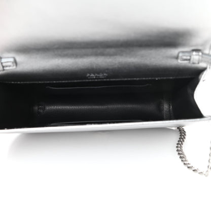 Prada Metallic Nappa Impunture Small Diagramme Crossbody Bag Cromo 5 of 10