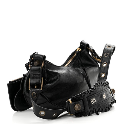 Balenciaga Agneau Arena Pin Embellished Le Cagole Shoulder Bag XS Black 3 of 10