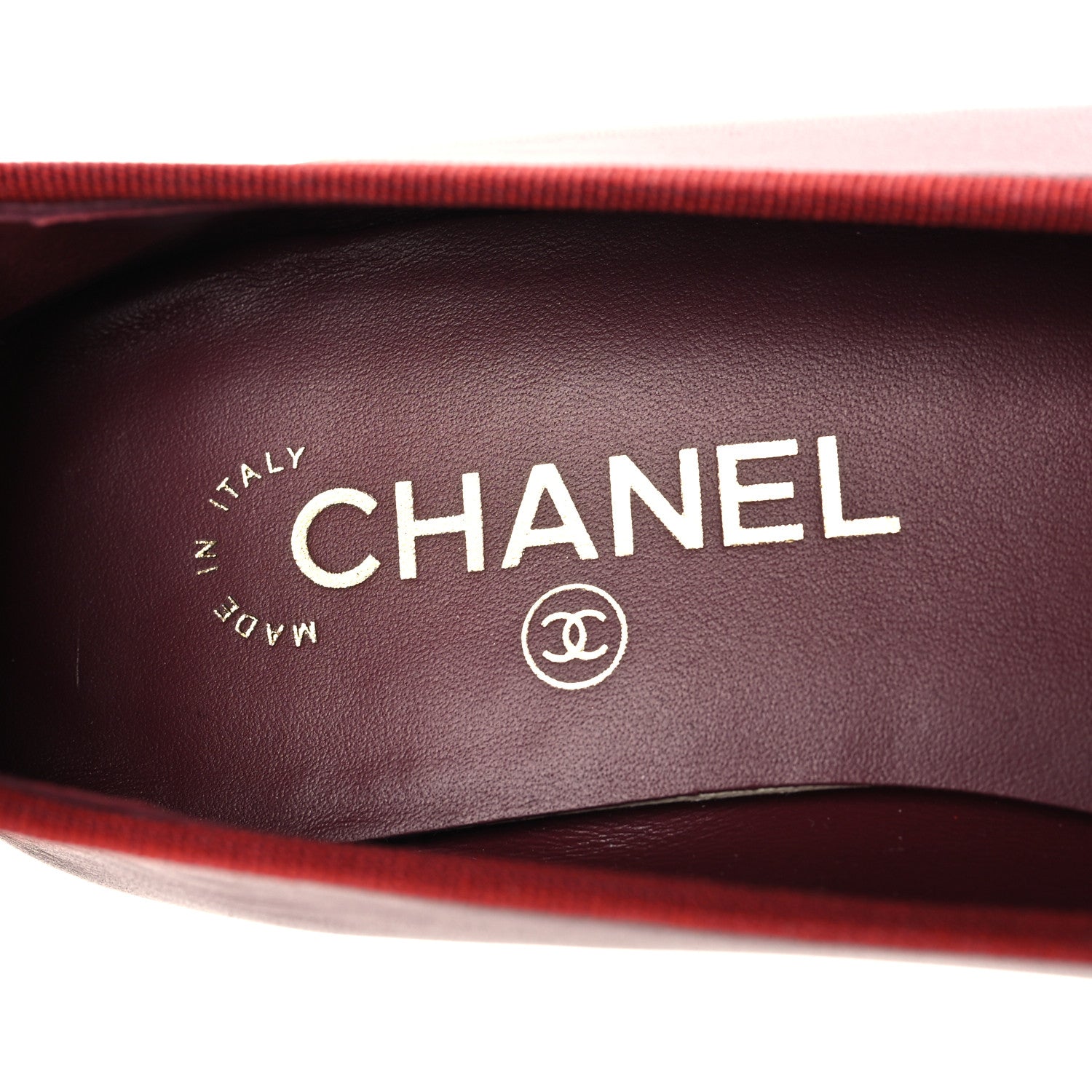 Chanel Lambskin Cap Toe CC Ballerina Flats 39 Burgundy Pink 9 of 10