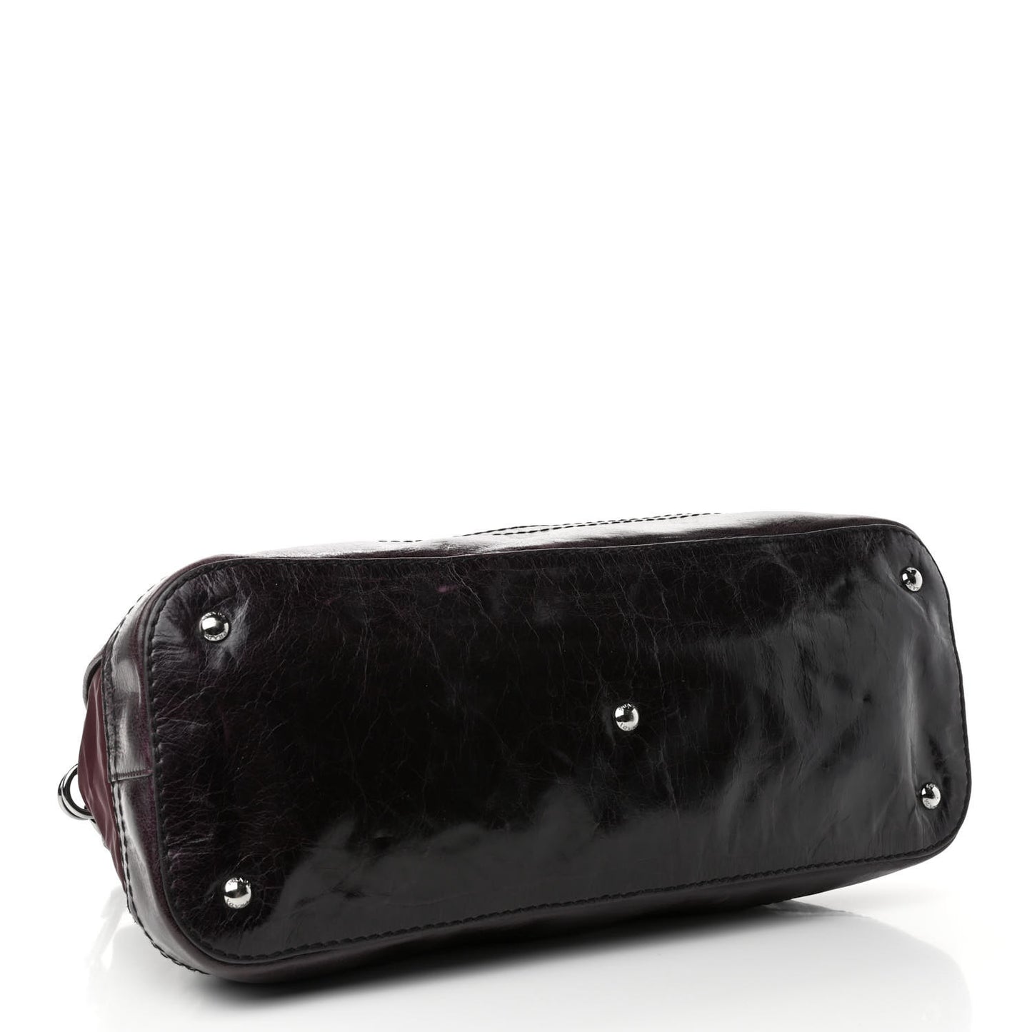 Nylon Tessuto Vitello Shine Tote Granato