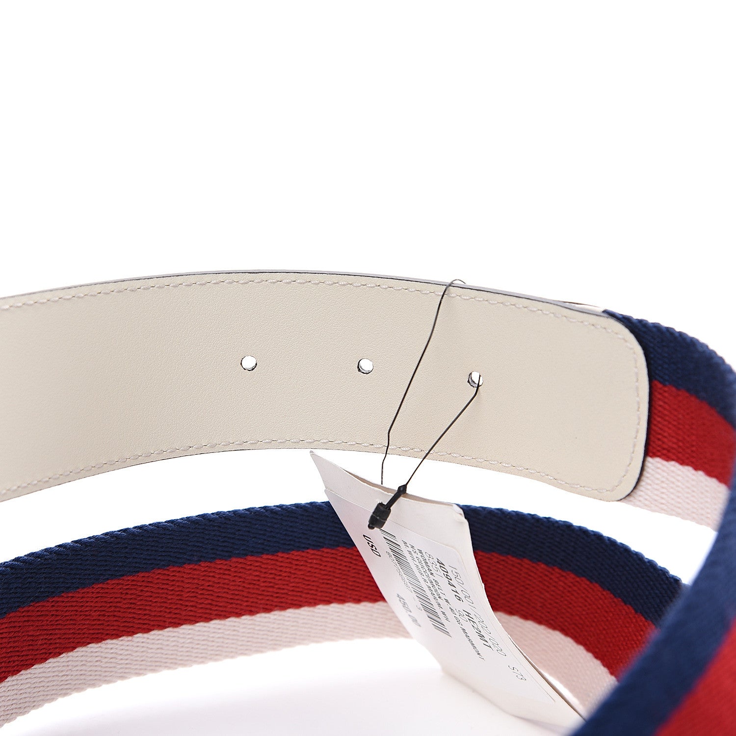 Gucci Nylon Calfskin Sylvie Web Double G 40mm Belt 90 36 Mystic White Hibiscus Red Maritime 3 of 4