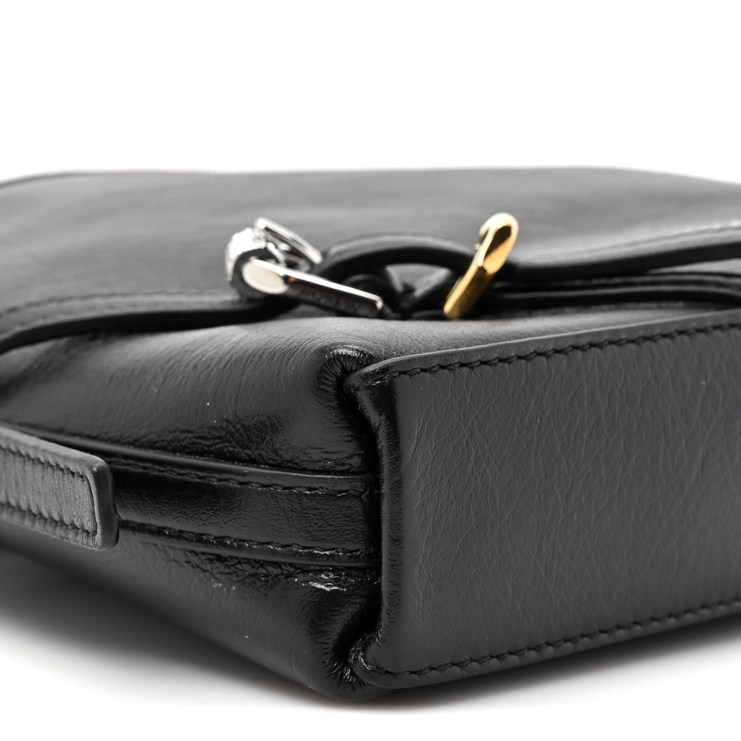 Tumbled Calfskin Nano Voyou Bag Black