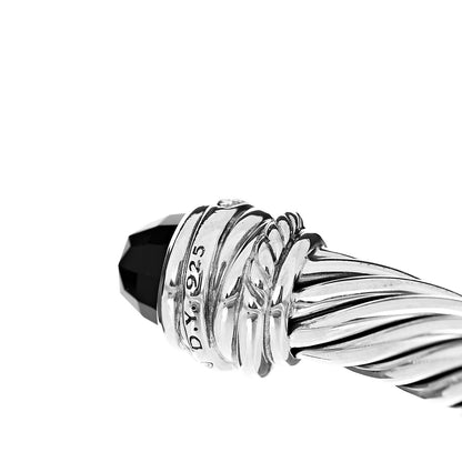 David Yurman Sterling Silver Diamond Black Onyx 7mm Cable Classics Crossover Bracelet 4 of 4