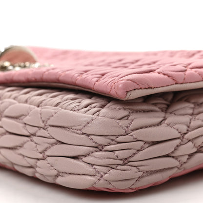 Miu Miu Nappa Matelasse Bi-Color Crystal Flap Clutch Pink Pomice 7 of 7