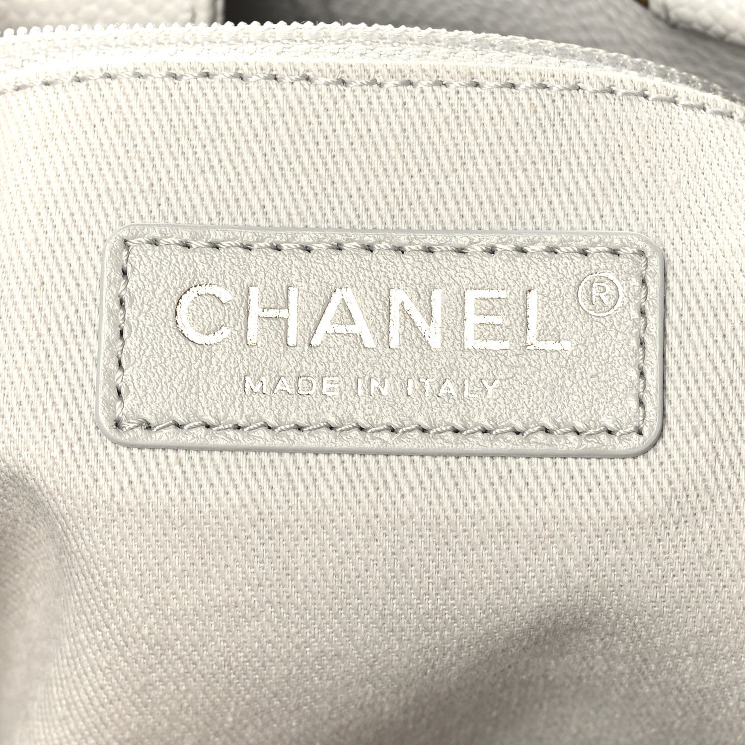 Chanel Grained Calfskin Stitched Large Shopping Tote Bag Light Grey 6 of 9