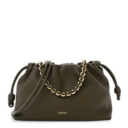 Loewe Mellow Nappa Medium Donut Chain Flamenco Knot Clutch Dark Khaki 1 of 10