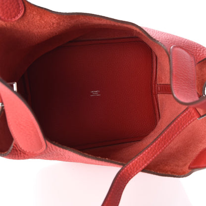 Hermes Taurillon Clemence Picotin Lock 22 MM Rouge Casaque 5 of 9
