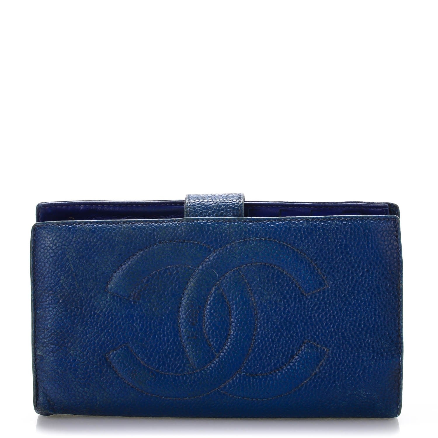 Chanel Caviar CC Wallet Clutch Blue 1 of 13