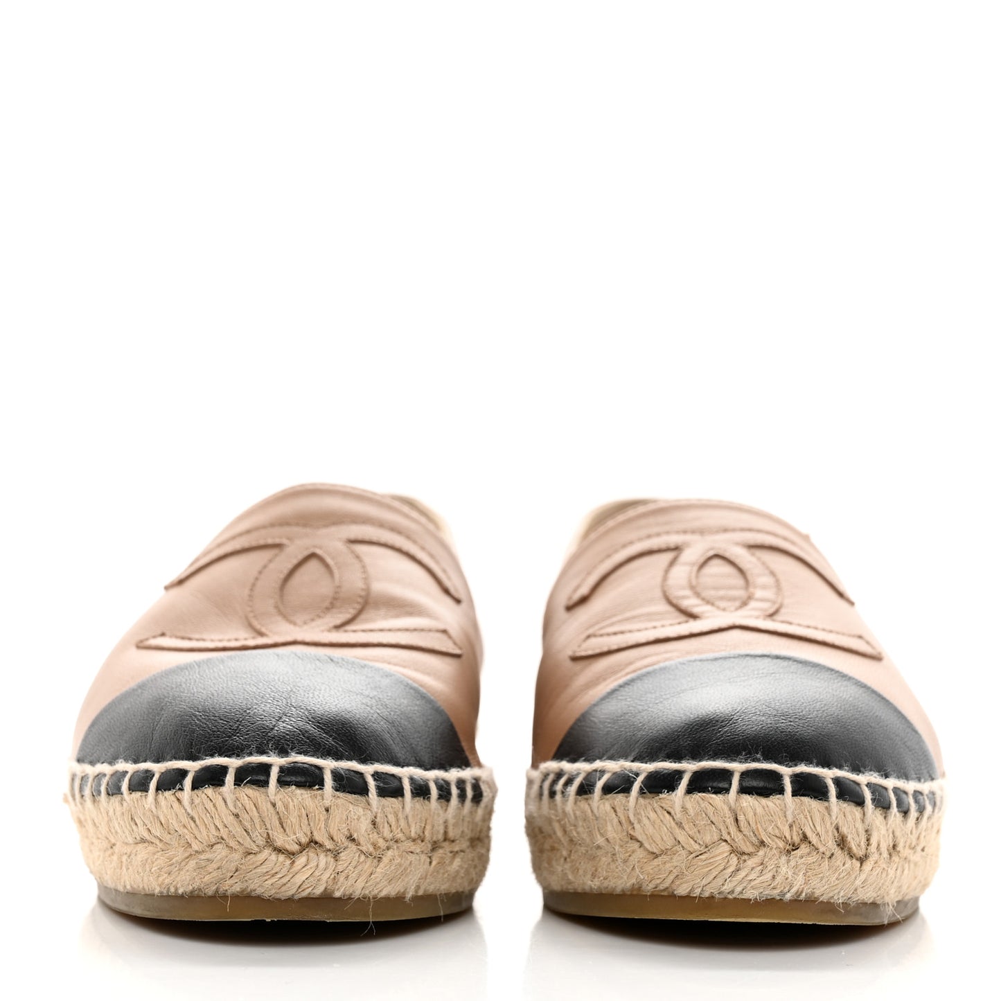 Lambskin CC Espadrilles 38 Beige Black