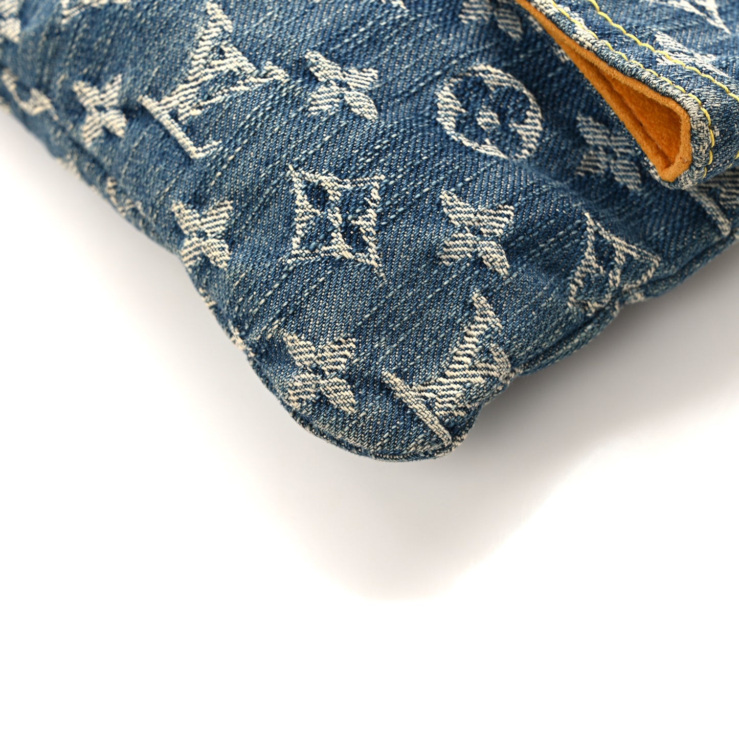 LOUIS VUITTON Monogram Denim Pochette Plat Clutch Blue