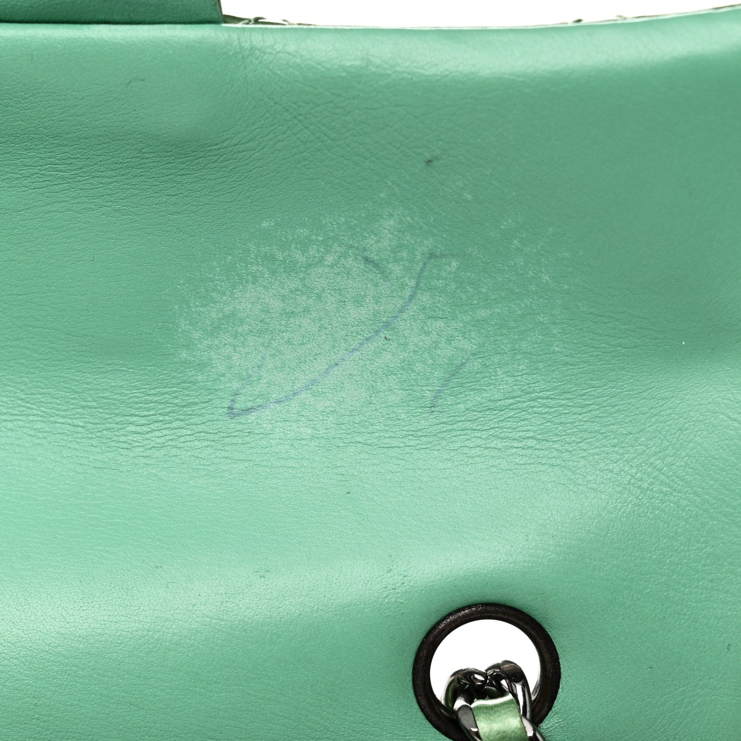 Patent Quilted Extra Mini Flap Green