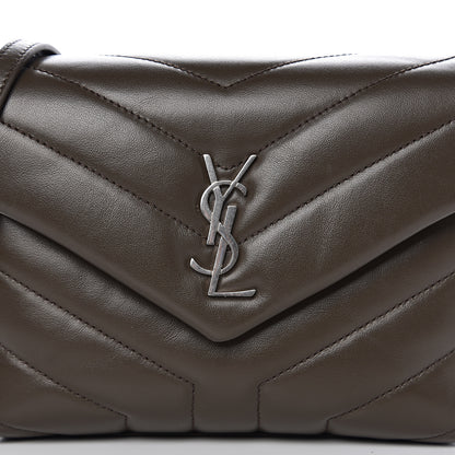 Saint Laurent Calfskin Y Quilted Monogram Toy Loulou Crossbody Bag Faggio 9 of 10