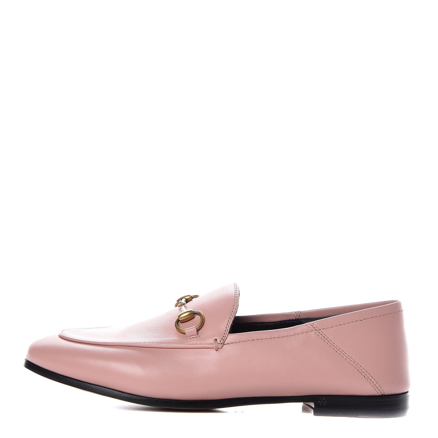 Gucci Lambskin Womens Brixton Horsebit Loafers 37.5 Perfect Pink 1 of 12