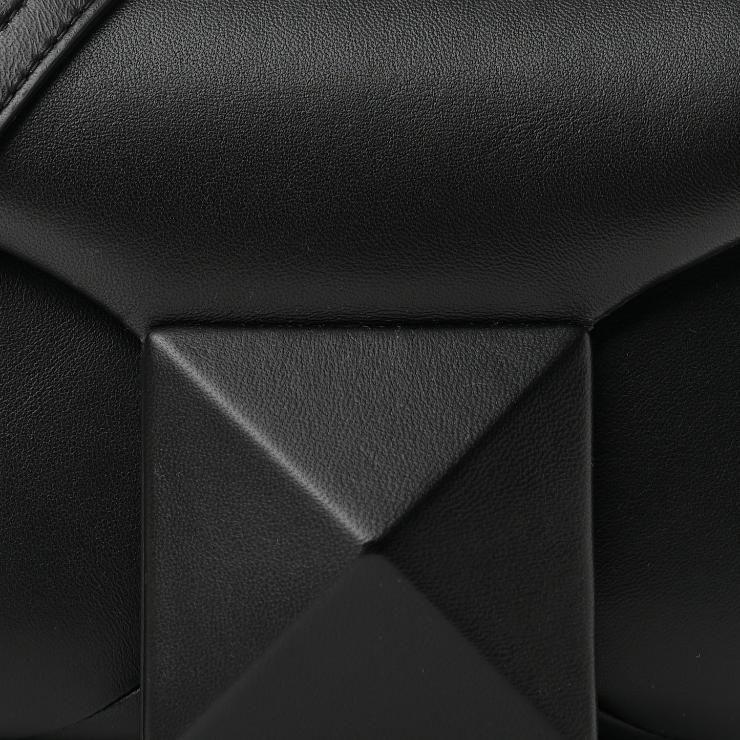 Nappa Tonal Monochrome Mini One Stud Top Handle Bag Black
