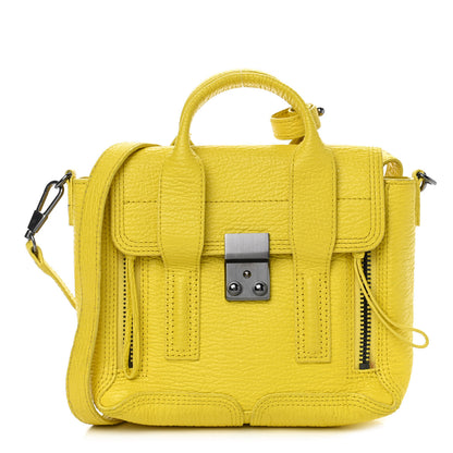 3.1 Phillip Lim Textured Calfskin Mini Pashli Satchel Yellow 1 of 8