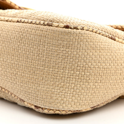 Gucci Raffia Elaphe Matelasse Small GG Marmont Shoulder Bag Natural Cream Brown 10 of 10