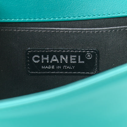 Chanel Patent Calfskin Quilted Small Plexiglass Boy Flap Turquoise 6 of 11