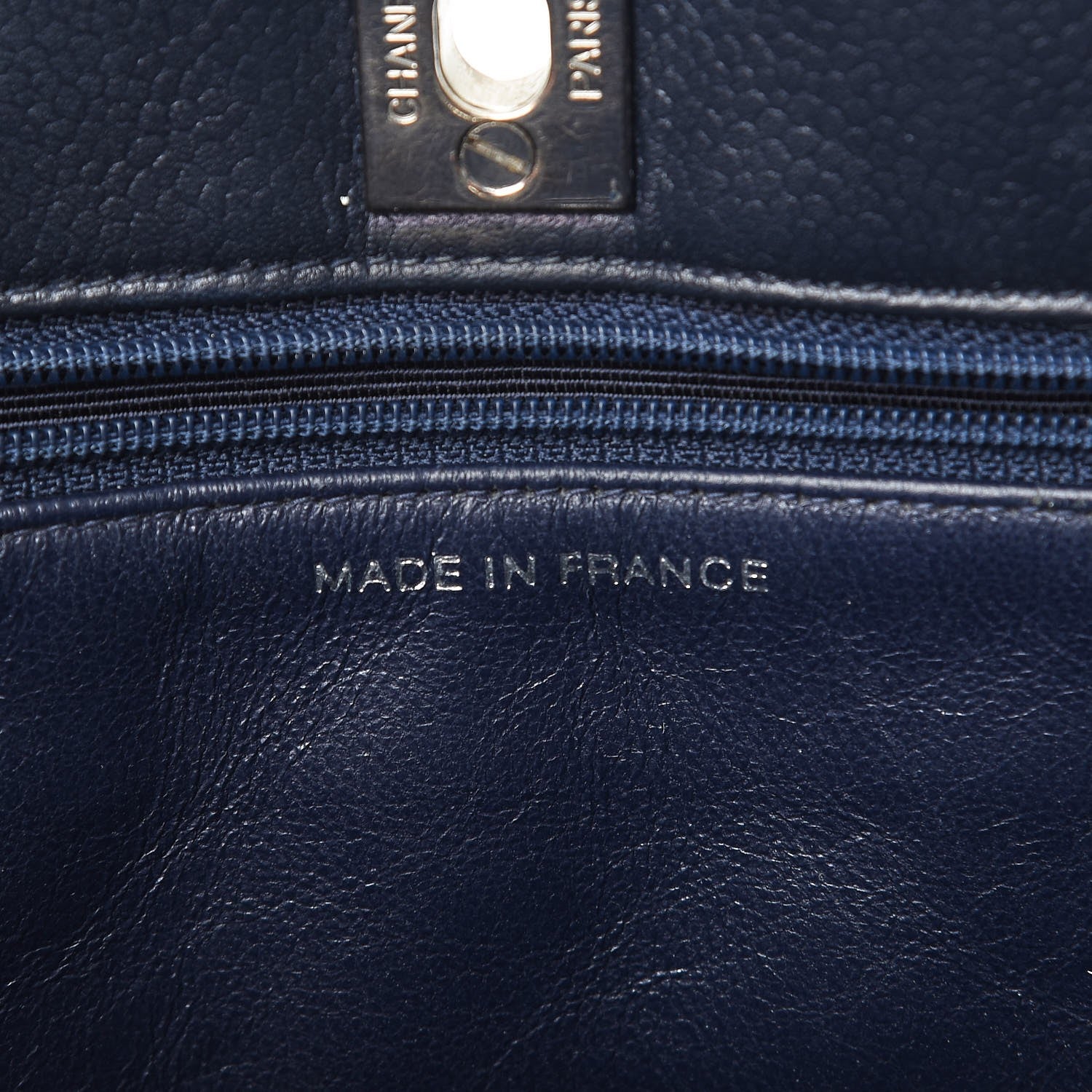 Chanel Caviar Quilted Shopper Tote Navy 7 of 8