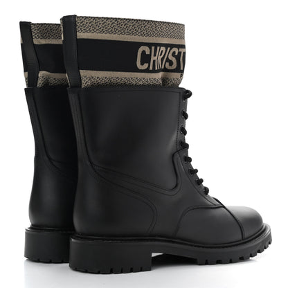 Christian Dior Calfskin Technical Fabric D-Major Ankle Boots 39.5 Black Taupe 4 of 8
