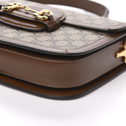 Gucci GG Supreme Monogram Horsebit 1955 Shoulder Bag Beige Brown Sugar 9 of 10