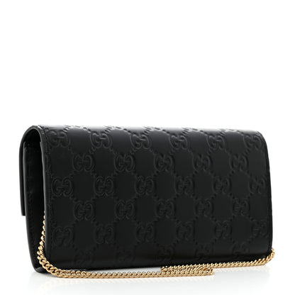 Gucci Guccissima Padlock Continental Chain Wallet Black 3 of 9