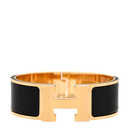 Hermes Enamel Wide Clic Clac H Bracelet PM Black 1 of 5