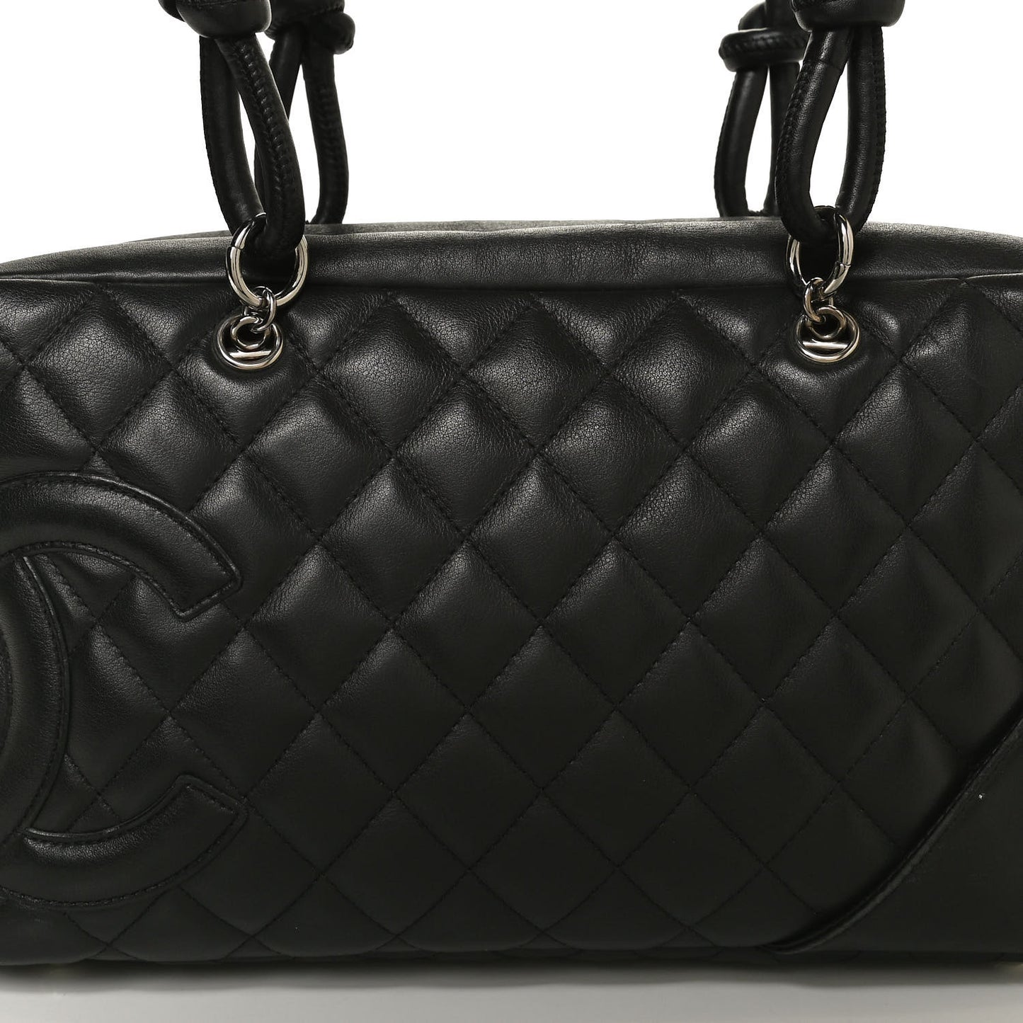 Calfskin Quilted Large Cambon Bowler Black