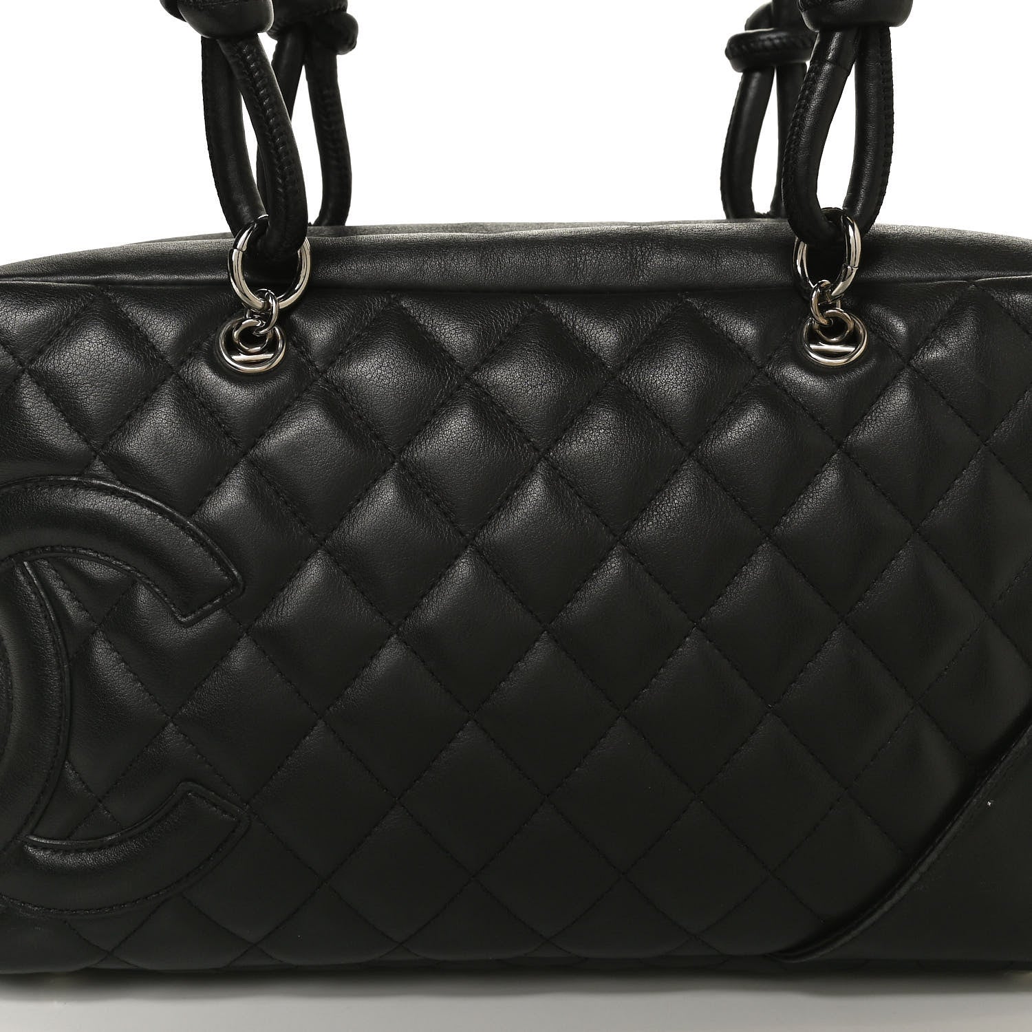 Chanel Calfskin Quilted Large Cambon Bowler Black 8 of 10