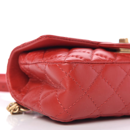 Chanel Aged Calfskin Quilted 2.55 Reissue Flap Belt Bag Red 6 of 9