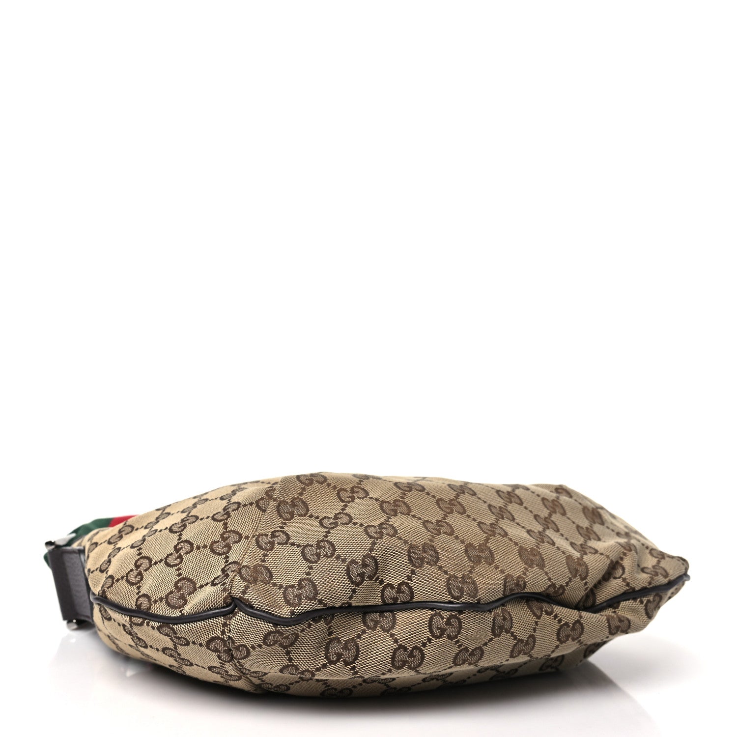 Gucci Monogram Web Medium Half Moon Hobo Dark Brown 4 of 10