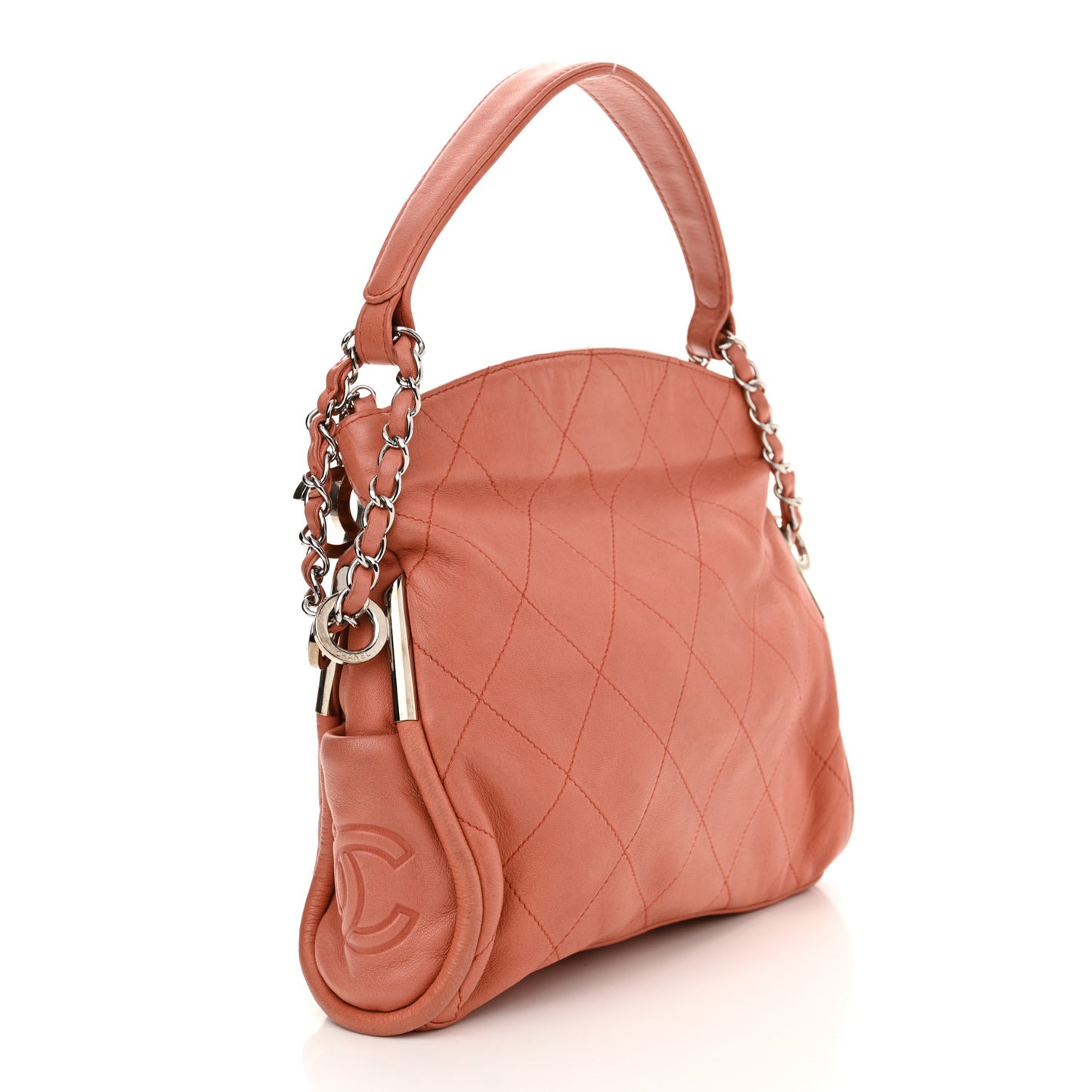 Lambskin Stitched Small Ultimate Soft Tote Pink