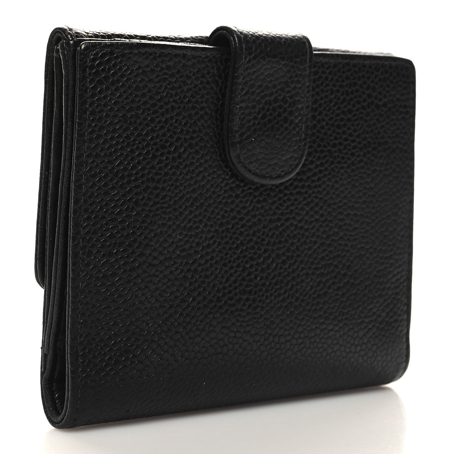 Chanel Caviar Timeless CC Compact French Wallet Black 3 of 10