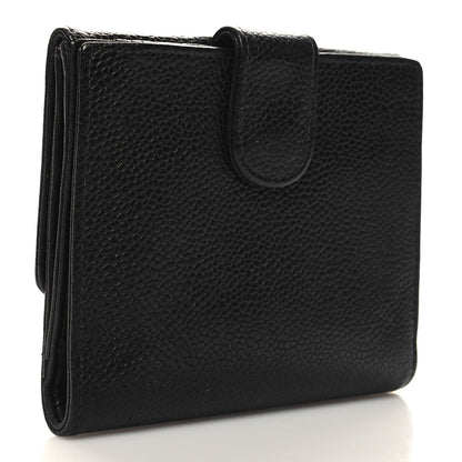Chanel Caviar Timeless CC Compact French Wallet Black 3 of 10