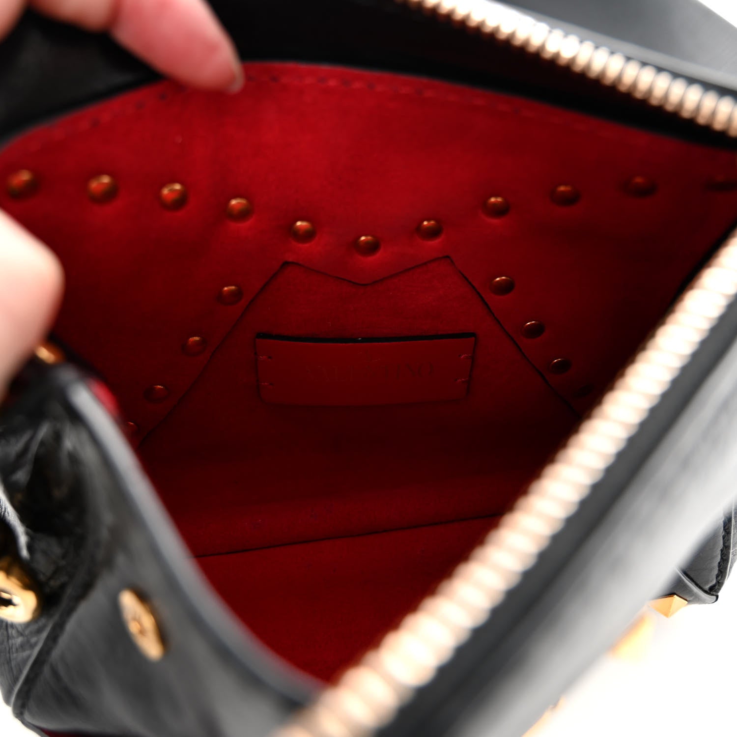 Valentino Garavani Grainy Calfskin Small Rockstud Hype Shoulder Bag Black 6 of 11