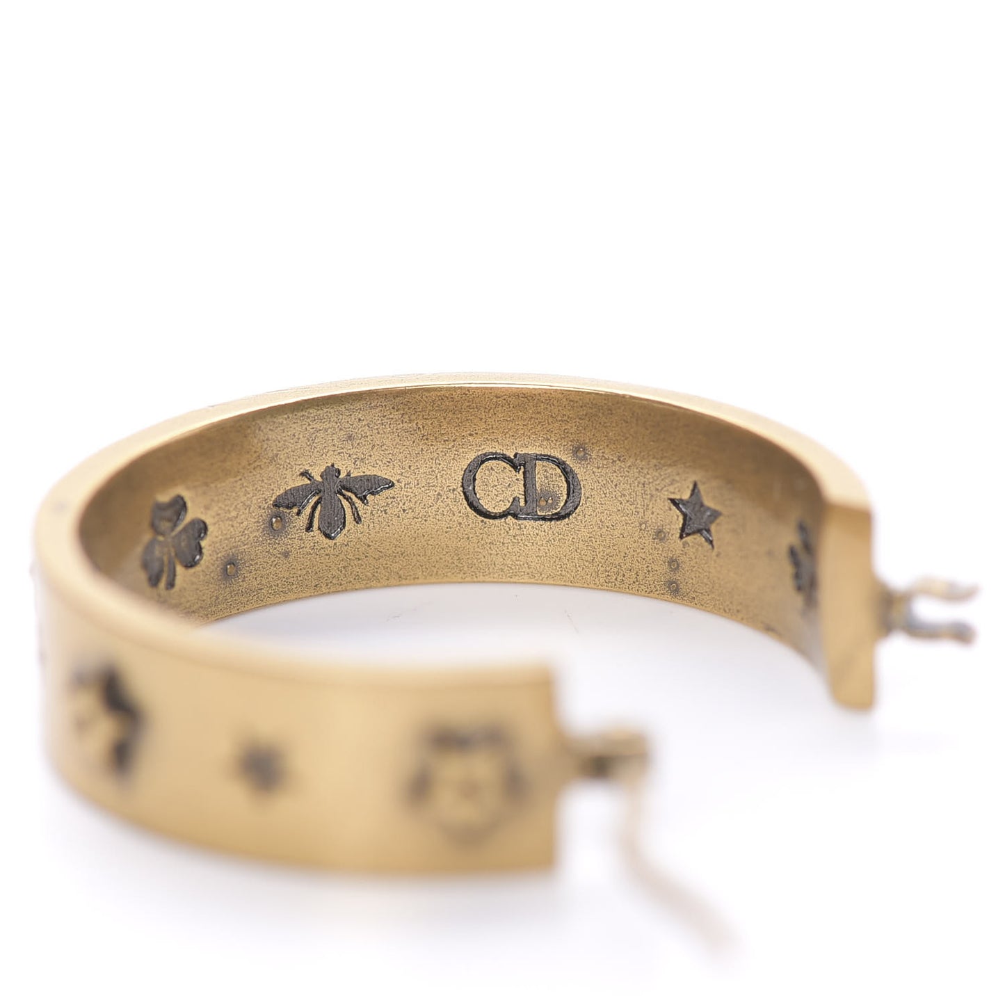 Metal Small J'Adior Star Hoop Earrings Aged Gold