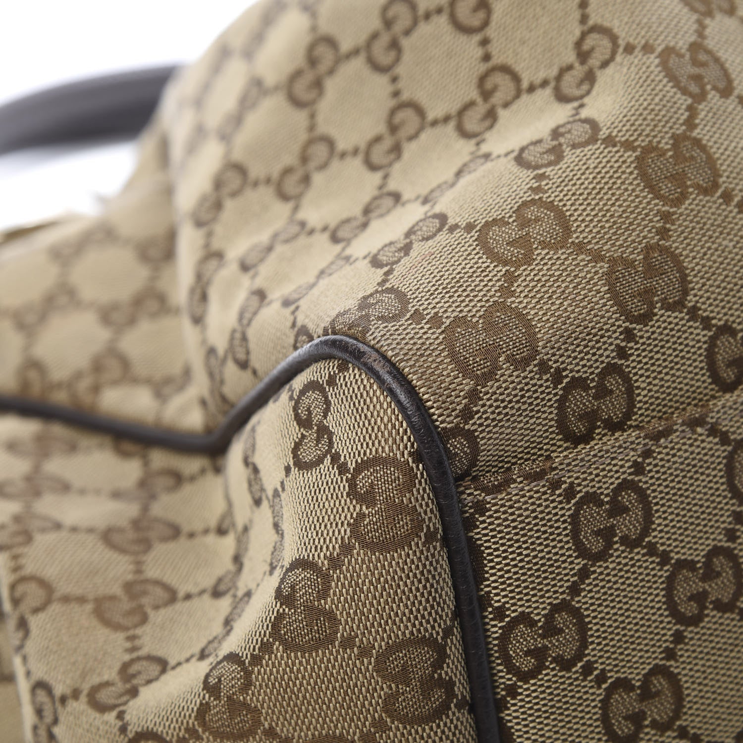 Gucci Monogram Dollar Calfskin Large Sukey Tote Beige Ebony Testa di Moro 8 of 13