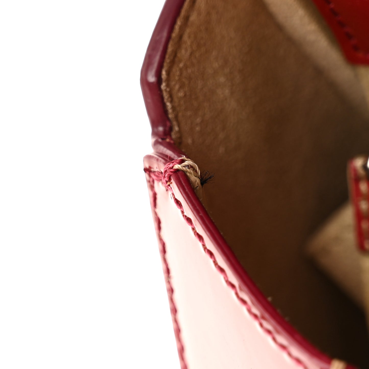 Patent Calfskin Mini Pandora Box Crossbody Bag Red
