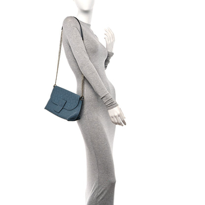 Loewe Goatskin Embossed Avenue Shoulder Bag Blue 2 of 11
