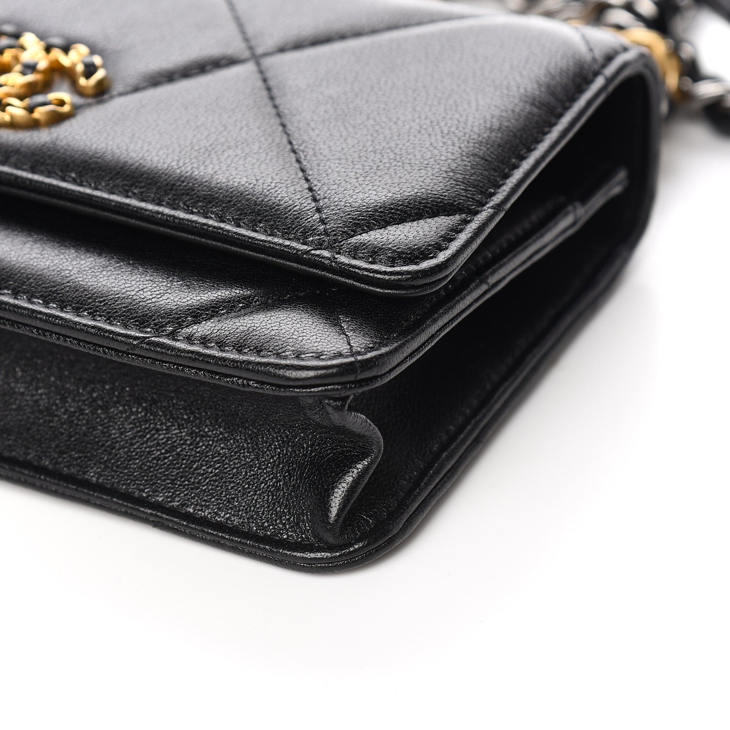 Chanel Goatskin Quilted 19 Wallet On Chain WOC Black 10 of 12