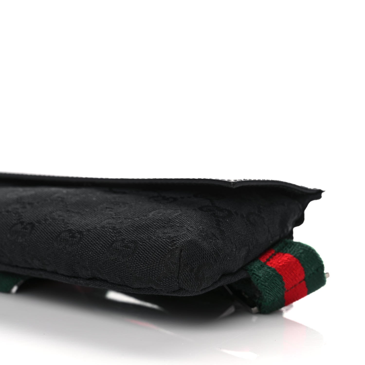 Gucci Monogram Web Belt Pouch Bag Black 10 of 12