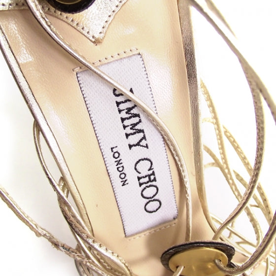 Jimmy Choo Medaillon Strappy Heels Gold 39 7 of 8