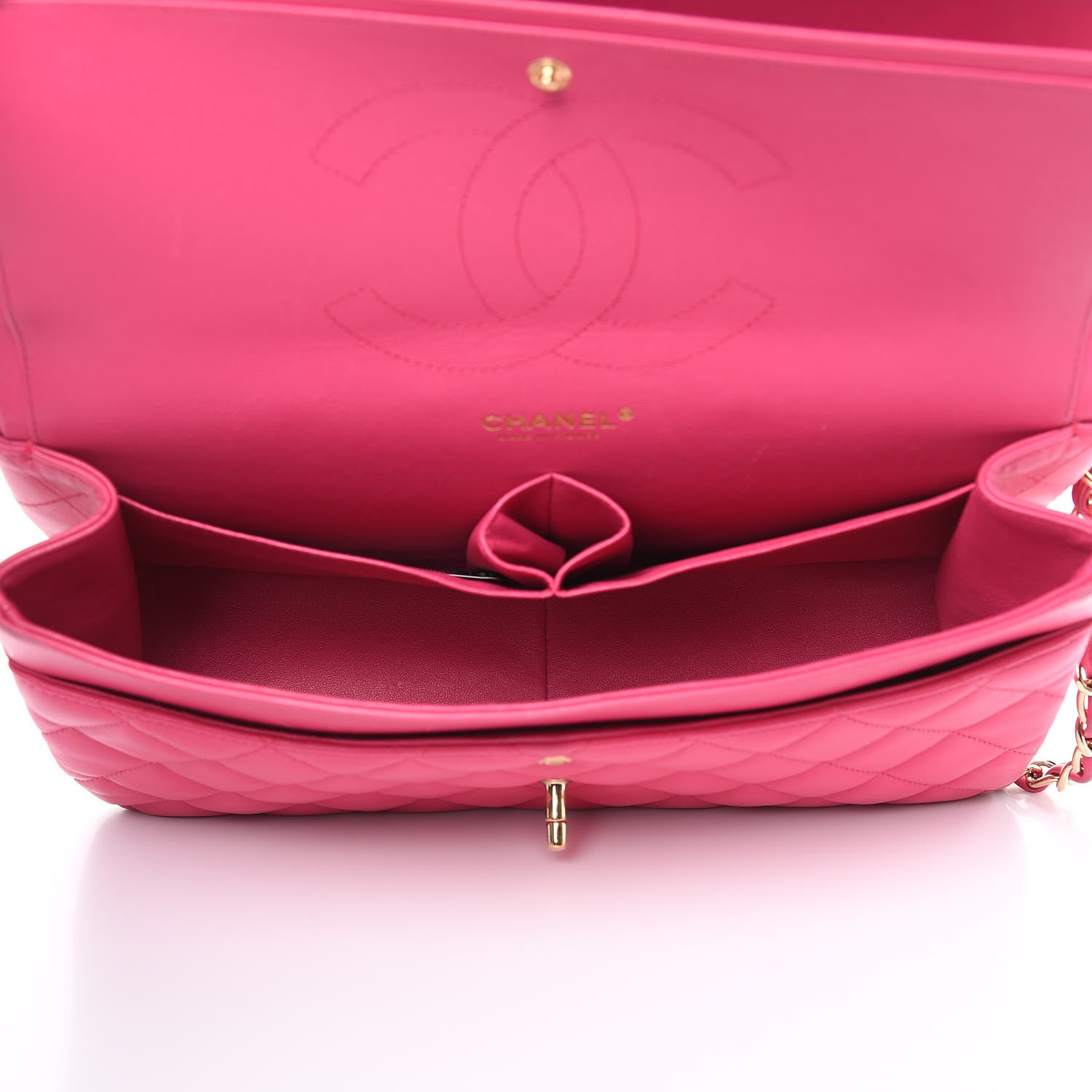 Chanel Lambskin Quilted Jumbo Double Flap Fuchsia 5 of 23