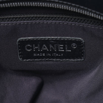 Chanel Coated Canvas Quilted Large Paris Biarritz Tote Black 5 of 8