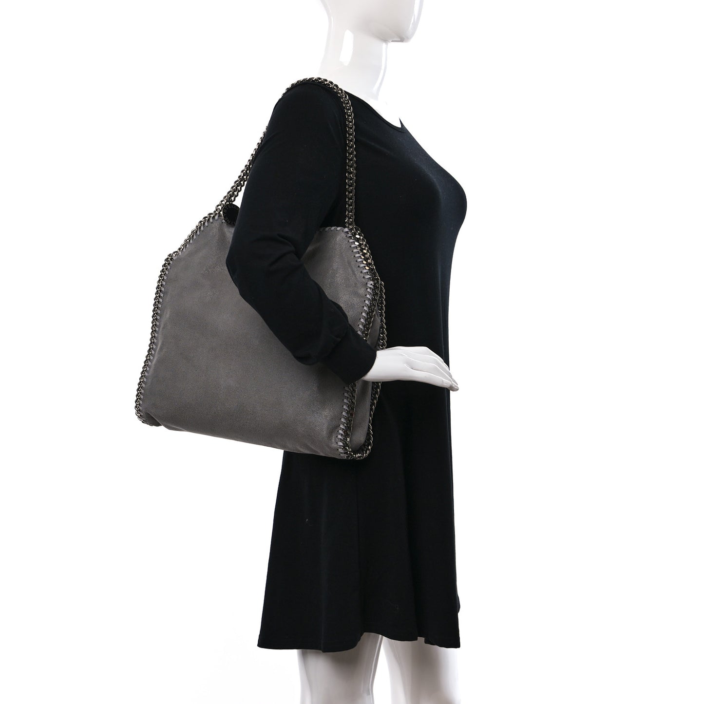 Shaggy Deer Falabella Fold Over Tote Grey