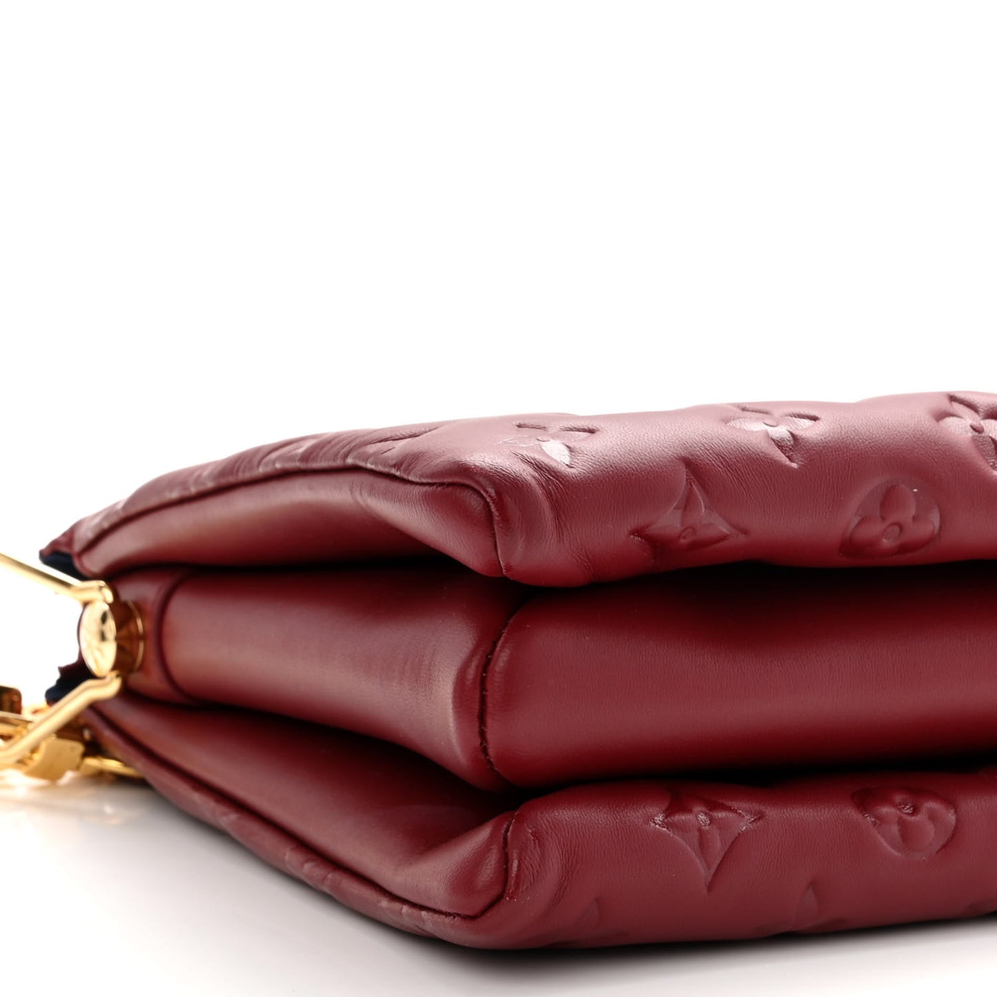 Lambskin Embossed Monogram Coussin PM Wine