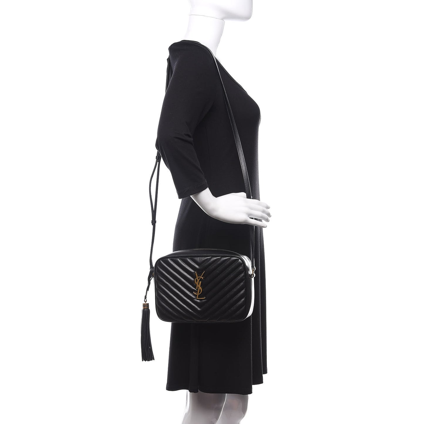 Calfskin Matelasse Monogram Lou Camera Bag Black