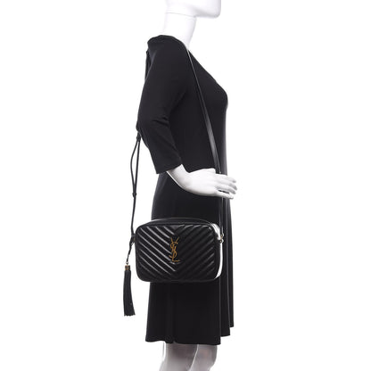 Saint Laurent Calfskin Matelasse Monogram Lou Camera Bag Black 2 of 10