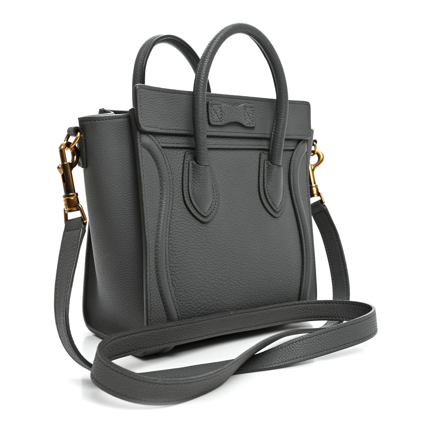 Baby Drummed Calfskin Nano Luggage Kohl