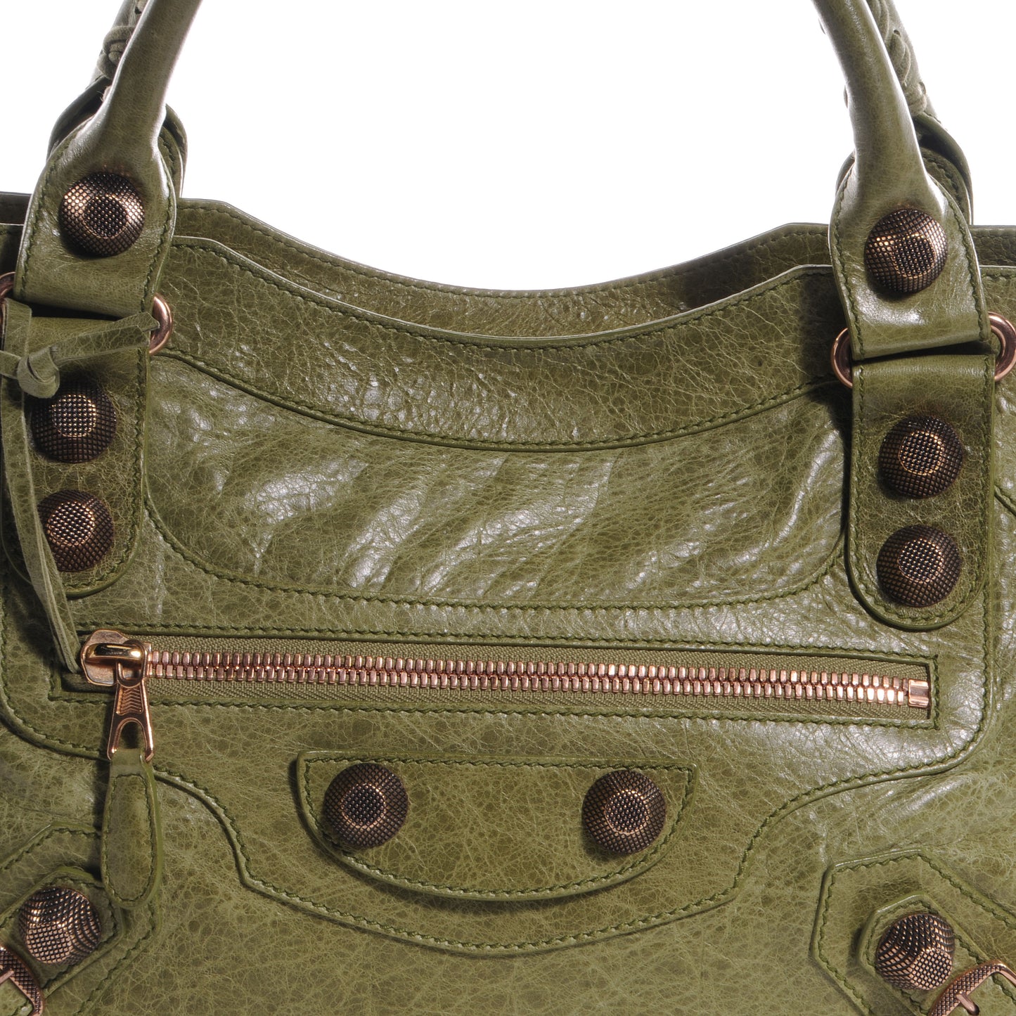 Agneau Giant 21 Rose Gold Hardware City Light Olive